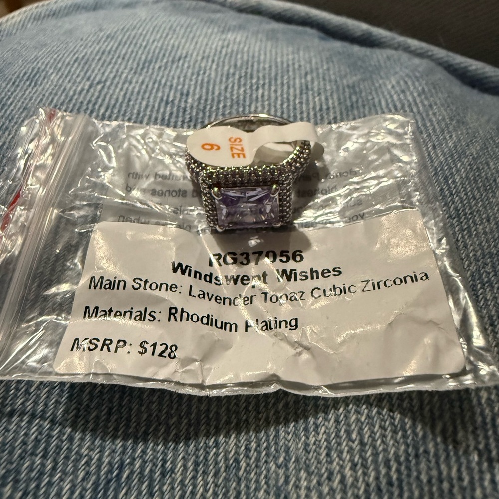 Lavender Topaz Cubic Zirconia Ring